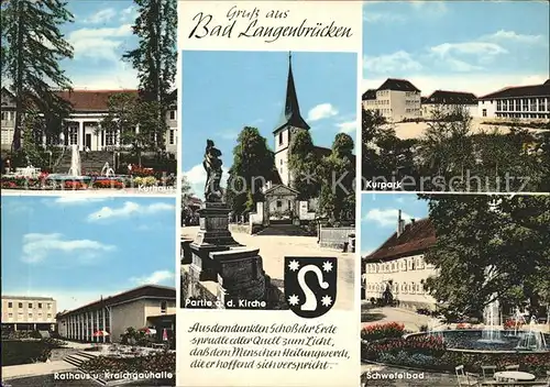 Bad Langenbruecken Bad Schoenborn Kurhaus Kirche Kurpark Rathaus Kraichgauhalle Schwefelbad Kat. Bad Schoenborn