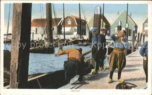 Marken Niederlande Hafenpartie Fischer Kat. Niederlande