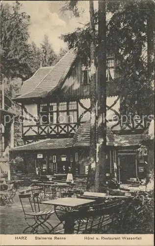 Harz Steinerne Renne Hotel Restaurant Wasserfall Kat. 