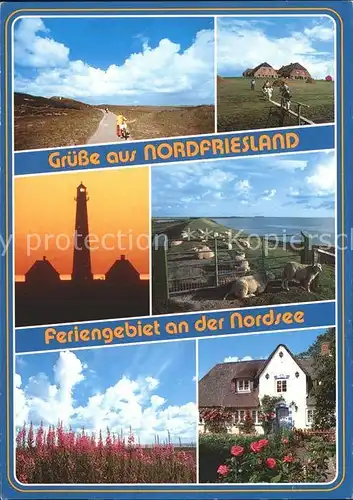 Nordfriesland Feriengebiet Duene Leuchtturm Nordsee Kat. 
