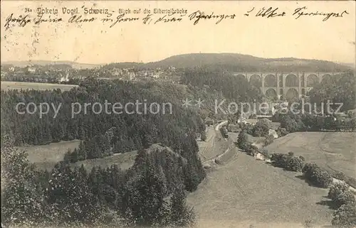 Vogtlaendische Schweiz Blick auf Elstertalbruecke Kat. 