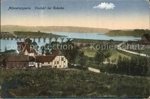 Delecke Viadukt Moehnetalsperre Kat. Moehnesee