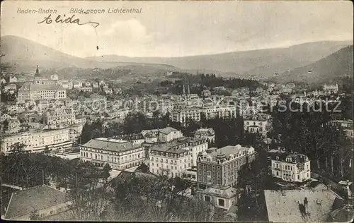 Baden Baden Panorama Blick gegen Lichtental Kat. Baden Baden