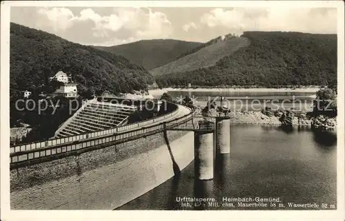 Gemuend Eifel Urfttalsperre Sperrmauer Stausee Nationalpark Eifel Hotel Seehof Restaurant Kat. Schleiden