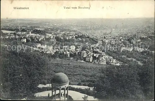 Wiesbaden Total vom Neroberg Tempel Kat. Wiesbaden