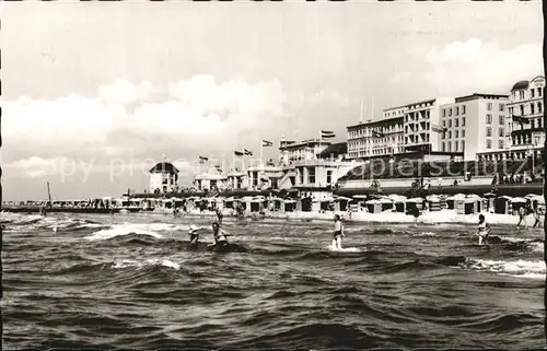 Borkum Nordseebad Strand an der Kurwandelhalle Kat. Borkum