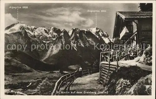 St Martin Grasberg Alpspitze Waxenstein Zugspitze Kat. Garmisch Partenkirchen