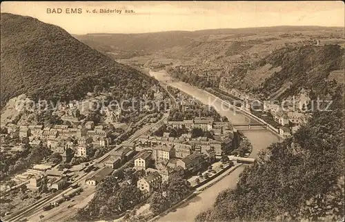 Bad Ems Blick von der Baederley aus Kat. Bad Ems