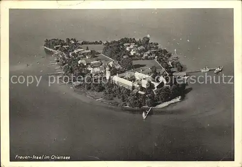 Fraueninsel Chiemsee Fliegeraufnahme Kloster Kat. Chiemsee