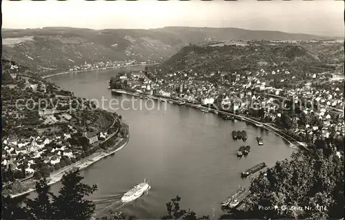 Boppard Rhein Fliegeraufnahme Rheinpartie Kat. Boppard