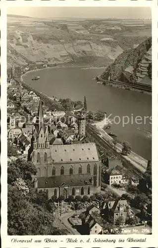 Oberwesel Rhein Blick von der Schoenburg Kat. Oberwesel am Rhein