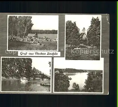 Flecken Zechlin Badestrand am Schwarzen See Rheinsberger Seenplatte Kat. Rheinsberg