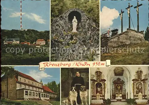 Kreuzberg Rhoen Berggasthof Hohn Marienfigur Golgatha Kloster Inneres Moench mit Bernhardinern /  /