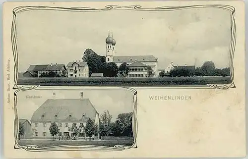 Weihenlinden Gasthaus ungelaufen ca. 1900 / Bruckmuehl /Rosenheim LKR