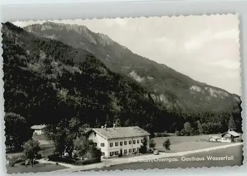 Hainbach Aschau Gasthaus Wasserfall ungelaufen ca. 1955 / Aschau i.Chiemgau /Rosenheim LKR