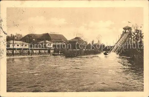 Ausstellung Baufach Leipzig 1913 Wasserrutschbahn Firma Engel  Kat. Leipzig