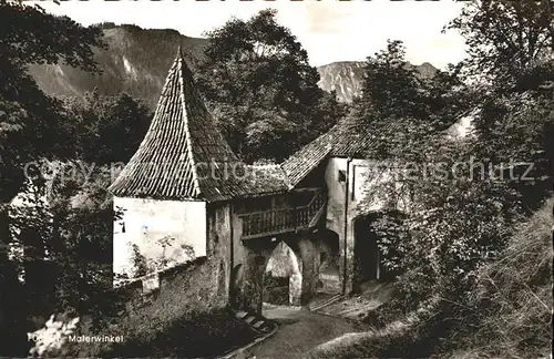 Fuessen Allgaeu Malerwinkel mit Blick auf Schlicke Allgaeuer Alpen Kat. Fuessen