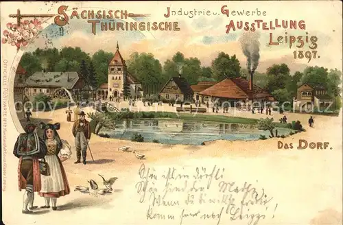 Ausstellung Industrie Gewerbe Leipzig 1897 Nr.11 Trachten Das Dorf  Kat. Leipzig