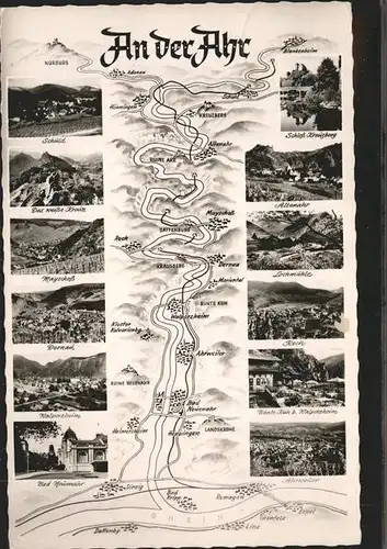 Ahrtal Landkarte Ansichten Kat. Bad Neuenahr Ahrweiler