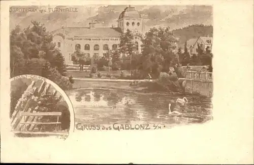 Gablonz Neisse Tschechien Stadtpark Turnhalle Schwan * / Jablonec nad nisou /