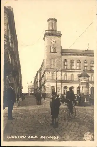 Gablonz Neisse Tschechien Rathaus FahrradLitfasssaeule * / Jablonec nad nisou /