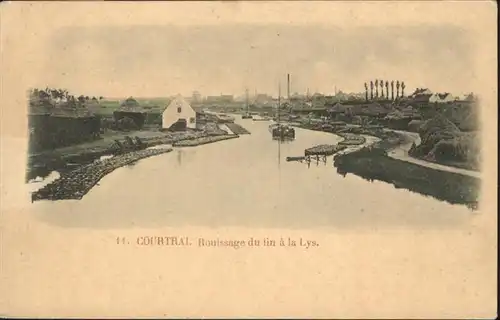 Courtrai Rouissage du lin a la Lys *