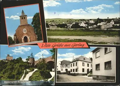 Gering Mayen-Koblenz Kirche Wasserfall Burg Pyrmont Gasthaus Schwab x / Gering /Mayen-Koblenz LKR