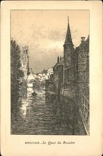 wb13797 Bruges Flandre Bruges Quai Rosaire * Kategorie.  Alte Ansichtskarten