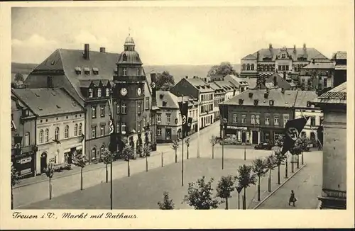 Treuen Markt Rathaus / Treuen Vogtland /Vogtlandkreis LKR