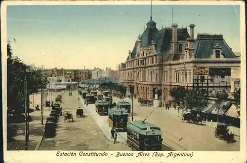 Buenos Aires Estacion Constitucion Strassenbahn  Kutsche  / Buenos Aires /