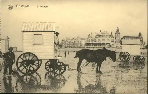 Oostende Badhuisjes Pferdewagen / Ostende /