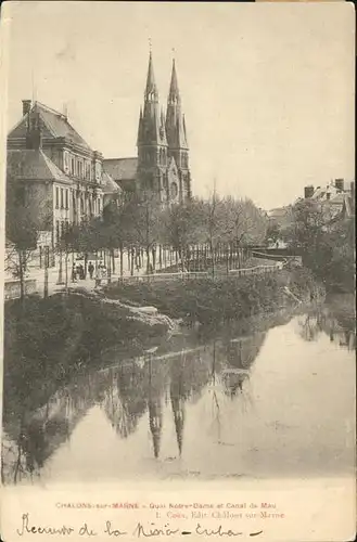 Chalons-sur-Marne Ardenne Quai Notre Dame Canal Mau / Chalons en Champagne /Marne