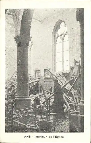 Ans Interieur de L Eglise Zerstoerung Krieg Kat. 