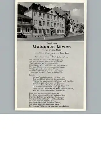 St Goar Hotel Zum Goldenen Loewen / Sankt Goar /Rhein-Hunsrueck-Kreis LKR