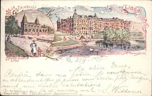 hw18429 Liege Luettich Trinkhall Schwan Kategorie. Luettich Alte Ansichtskarten