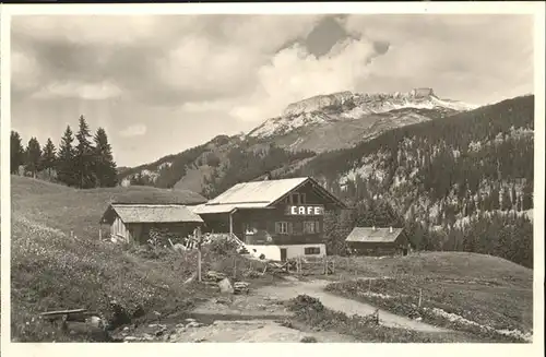 wz29095 Hirschegg Kleinwalsertal Vorarlberg Cafe Moosbrugger Kategorie. Mittelberg Alte Ansichtskarten