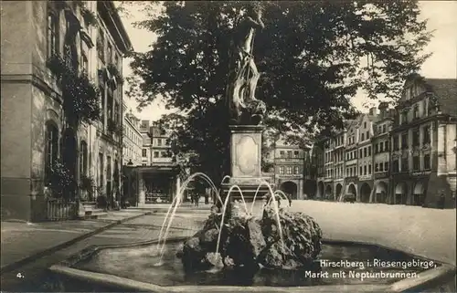 Hirschberg Jelenia Gora Markt Neptunbrunnen / Jelenia Gora /