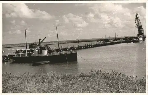 langegeoog Landungsbruecke Schiff Kat. Wittmund