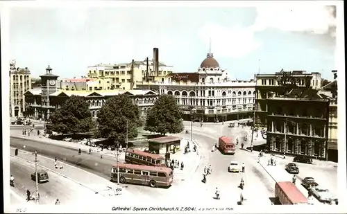 Neuseeland Cathedral Square Christchurch Busse