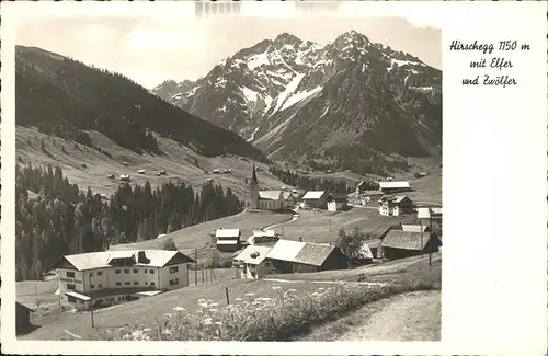 wz55525 Hirschegg Kleinwalsertal Vorarlberg Elfer Zwoelfer Kategorie. Mittelberg Alte Ansichtskarten