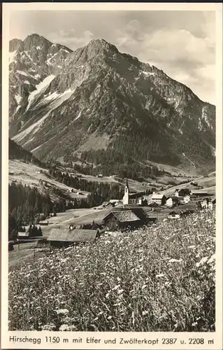 wz55654 Hirschegg Kleinwalsertal Vorarlberg Elfer Zwoelferkopf Kategorie. Mittelberg Alte Ansichtskarten