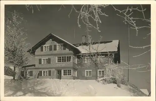 wz55739 Hirschegg Kleinwalsertal Vorarlberg Cafe Pension Gasthaus Schuster Kategorie. Mittelberg Alte Ansichtskarten