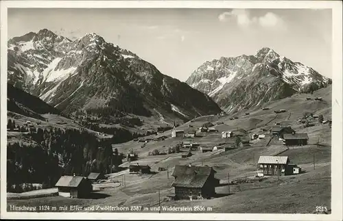 wz55747 Hirschegg Kleinwalsertal Vorarlberg Zwoelferhorn Widderstein Kategorie. Mittelberg Alte Ansichtskarten