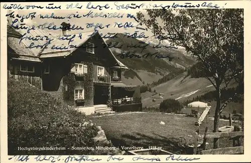 Mittelberg Kleinwalsertal Hochgebirgskinderheim Sonnleiten