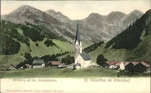 Walsertal Kleinwalsertal Mittelberg Schafalkoepfen Kirche / Oesterreich /