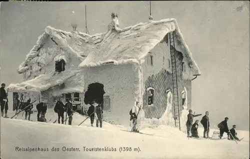 Reisalpe Reisalpenhaus Skifahrer Kat. 