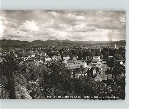 Godesberg Bad Blick von der Godesburg auf das Theater und Siebengebirge Kat. Bonn