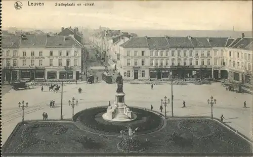 Leuven Stateplaats straat Denkmal Strassenbahn Kat. 