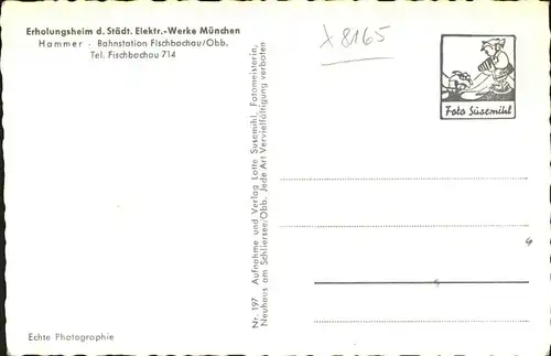 Hammer Fischbachau Erholungsheim der Staedt E-Werke Muenchen mit Wendelstein / Fischbachau /Miesbach LKR