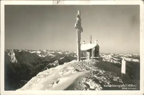 Wendelsteinhaus mit Gipfelkreuz Kat. Bayrischzell